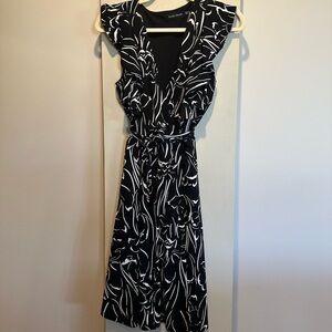 Elegant Black and White Patterned Dress by Ivanka Trump